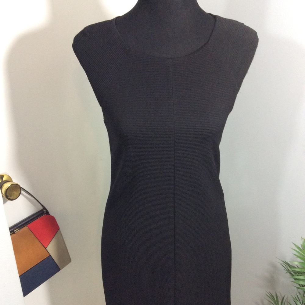 NWT Ribbed Black Dress BodyCon S Vestique - Picture 4 of 10